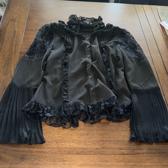 WOMENS steampunk button up top with choker. - Picture 1 of 4